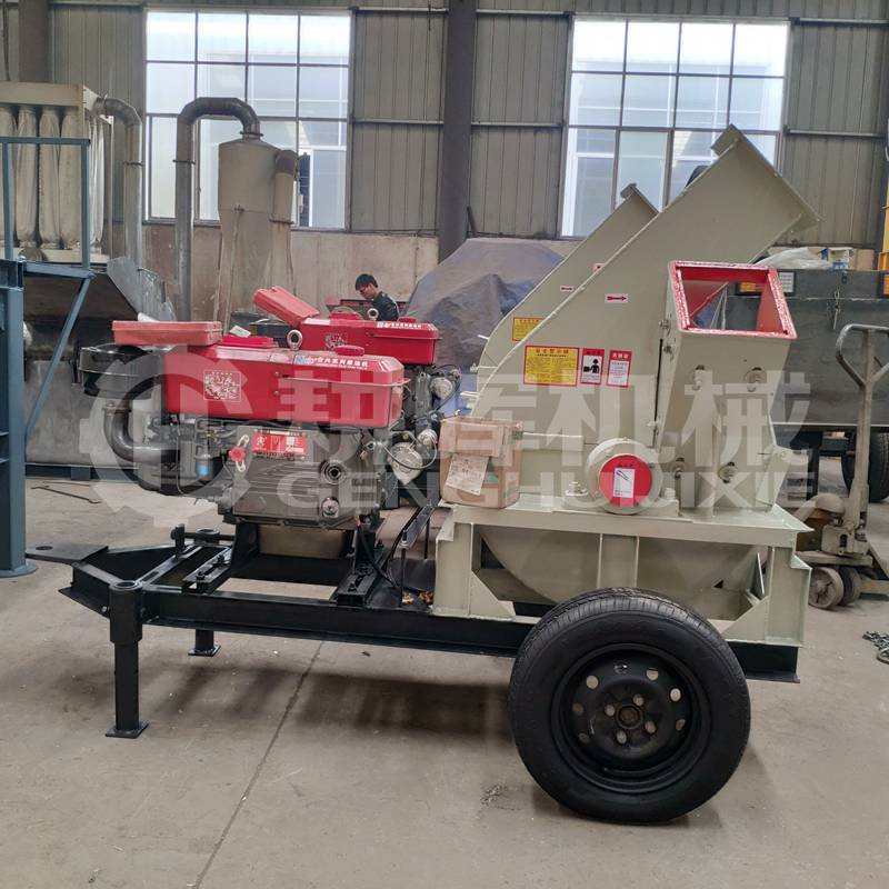 柴油動力削片機柴油機木材削片機移動木柴削片